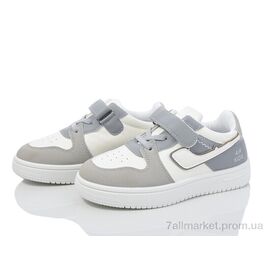 Фотография Кроссовки детские модные Весна/осень B20-4 white-grey (12 пар р.26-31) "Blue Rama" недорого оптом от прямого поставщика