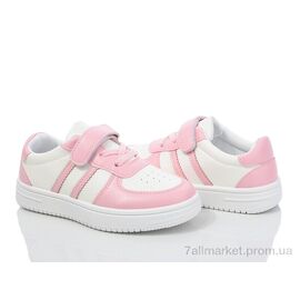 Фотография Кроссовки детские модные Весна/осень B21-2 white-pink (12 пар р.26-31) "Blue Rama" недорого оптом от прямого поставщика
