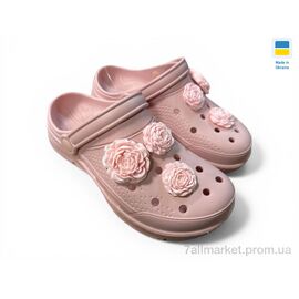 Фотография Кроксы женские летние Лето 411 пудра (8 пар р.36-41) "Rai shoes" недорого оптом от прямого поставщика