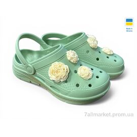 Фотография Кроксы женские летние Лето 411 фісташка (8 пар р.36-41) "Rai shoes" недорого оптом от прямого поставщика