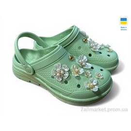 Фотография Кроксы женские летние Лето 413 фісташка (8 пар р.36-41) "Rai shoes" недорого оптом от прямого поставщика