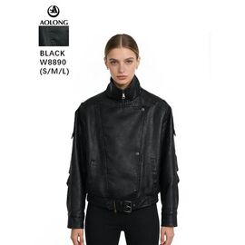 Куртка жіноча демісезонна W8890 black р.S-L "Immei" недорого оптом від прямого постачальника