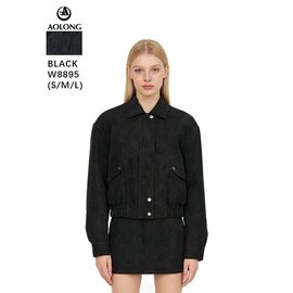 Куртка жіноча демісезонна W8895 black р.S-L "Immei" недорого оптом від прямого постачальника