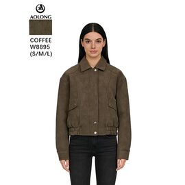 Куртка жіноча демісезонна W8895 brown р.S-L "Immei" недорого оптом від прямого постачальника