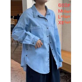 Фотография Рубашка женская 602 l.blue р.M-XL "Lolo Blues" недорого оптом от прямого поставщика