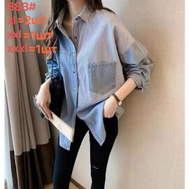 Фотография Рубашка женская 883 l.blue р.XL-3XL "Lolo Blues" недорого оптом от прямого поставщика