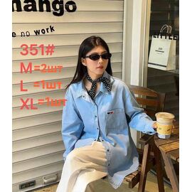 Фотография Рубашка женская 351 l.blue р.M-XL "Lolo Blues" недорого оптом от прямого поставщика