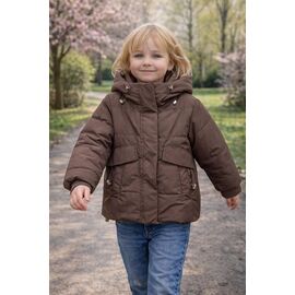 Фотография Куртка детская демисезонная на девочку YX6632 brown р.104-128 "Major" недорого оптом от прямого поставщика