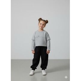 Фотография Свитер детский на девочку DD115 grey р.122-152 "Limerense" недорого оптом от прямого поставщика