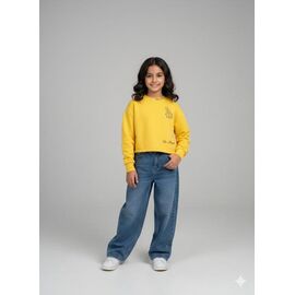 Фотография Свитер детский на девочку DD120 yellow р.122-152 "Limerense" недорого оптом от прямого поставщика