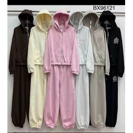 Фотография Костюм спортивный женский тёплый 96121 pink р.M-XL "FLORA" недорого оптом от прямого поставщика