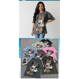 футболка жіноча P128 mix р.52-54 "FLORA" недорого оптом від прямого постачальника