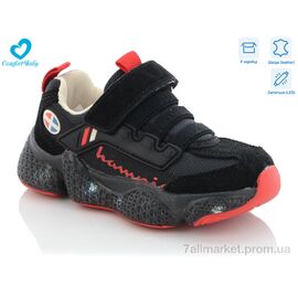 Фотография Кроссовки детские модные Весна/осень 19978 чорний.натур замша LED (7 пар р.26-30) "Comfort-baby" недорого оптом от прямого поставщика