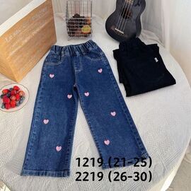 Фотография Джинсы детские на девочку 2019-1 blue р.26-30 "Meloria" недорого оптом от прямого поставщика