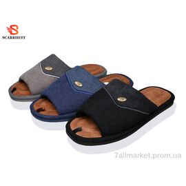 Фотография Тапки мужские домашние Весна/осень K1750 mix (12 пар р.42-47) "SCARRHETT" недорого оптом от прямого поставщика
