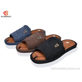 Фотография Тапки мужские домашние Весна/осень K1749 mix (12 пар р.42-47) "SCARRHETT" недорого оптом от прямого поставщика