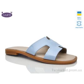 Фотография Шлепки женские облегченные Лето 64 блакитна шкіра (6 пар р.36-40) "Garti" недорого оптом от прямого поставщика