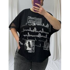 футболка жіноча 25316 black р.52-56 "PULSE" недорого оптом від прямого постачальника