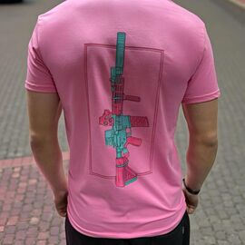 Фотография Футболка мужская 1332 pink р.M-3XL "Madoka" недорого оптом от прямого поставщика