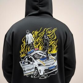 Фотография Худи мужской 1342 black р.M-3XL "Madoka" недорого оптом от прямого поставщика