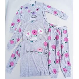 Фотография Пижама детская на девочку 1005-5 grey-l.pink р.6-9 "Meloria" недорого оптом от прямого поставщика