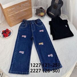 Фотография Джинсы детские на девочку 1227-1 blue р.26-30 "Meloria" недорого оптом от прямого поставщика