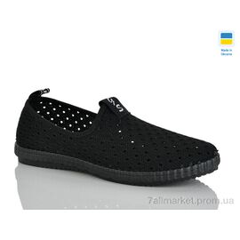Фотография Слипоны женские тканевые Лето 6526 чорний (10 пар р.36-40) "DeMur" недорого оптом от прямого поставщика