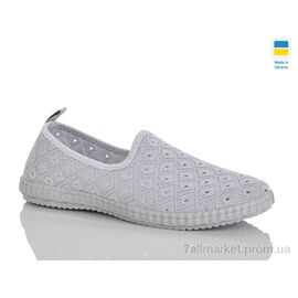 Фотография Слипоны женские тканевые Лето 6650 сірий (10 пар р.36-40) "DeMur" недорого оптом от прямого поставщика