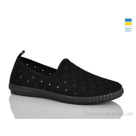 Фотография Слипоны женские тканевые Лето 6650 чорний (10 пар р.36-40) "DeMur" недорого оптом от прямого поставщика