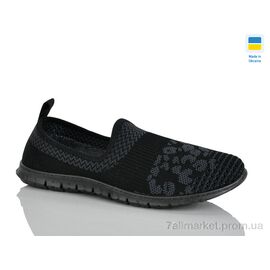Фотография Слипоны женские тканевые Лето 6597 чорний (10 пар р.36-40) "DeMur" недорого оптом от прямого поставщика