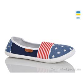 Фотография Слипоны женские тканевые Лето 6501 джинс (10 пар р.36-40) "DeMur" недорого оптом от прямого поставщика