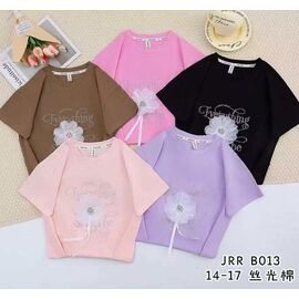 Фотография Футболка детская на девочку B013 brown р.14-17 "Farbique" недорого оптом от прямого поставщика