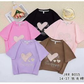 Фотография Футболка детская на девочку B015 peach р.14-17 "Farbique" недорого оптом от прямого поставщика