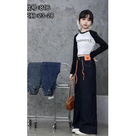 Фотография Джинсы детские на девочку 816 l.blue р.23-28 "Farbique" недорого оптом от прямого поставщика