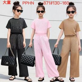 Фотография Костюм детский спортивный на девочку 871 brown р.130-160 "Farbique" недорого оптом от прямого поставщика