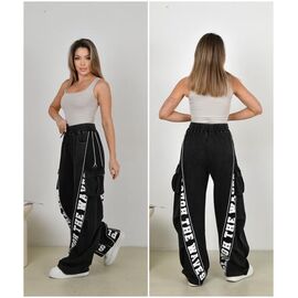 Фотография Штаны спортивные женские K2314 black р.M-XL "Immei" недорого оптом от прямого поставщика