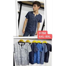 Фотография Футболка мужская 07B mix р.6XL-8XL "Lina" недорого оптом от прямого поставщика