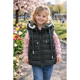 Жилетка дитяча на дівчинку 6M-62 khaki р.86-116 "Major" недорого оптом від прямого постачальника