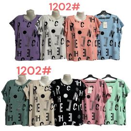 футболка жіноча 1202 mix р.50-56 "PALMIRA" недорого оптом від прямого постачальника