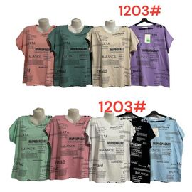 футболка жіноча 1203 mix р.50-56 "PALMIRA" недорого оптом від прямого постачальника