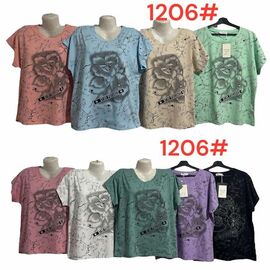 футболка жіноча 1206 mix р.50-56 "PALMIRA" недорого оптом від прямого постачальника