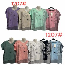 футболка жіноча 1207 mix р.50-56 "PALMIRA" недорого оптом від прямого постачальника