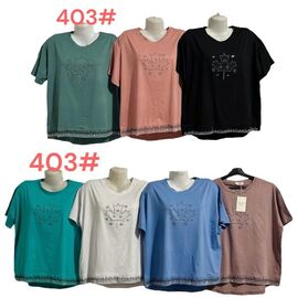 футболка жіноча 403 mix р.56-60 "PALMIRA" недорого оптом від прямого постачальника