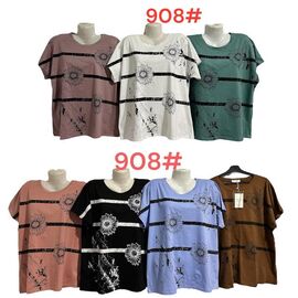 футболка жіноча 908 mix р.56-60 "PALMIRA" недорого оптом від прямого постачальника