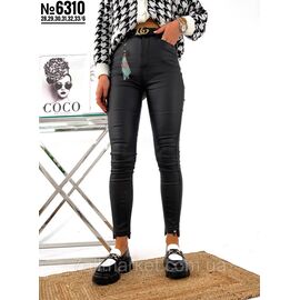 Жіночі джегінси американка з напиленням з екошкіри 28,29,30,31,32,33 "PARTNERS"