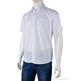 Фотография Мужская рубашка Лето PO-539 (12527) white (20 шт. р.сетка 38-43) "Obuvok" недорого оптом от прямого поставщика