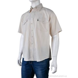 Фотография Мужская рубашка Лето 12140 (12527) beige (10 шт. р.сетка 39-45) "Obuvok" недорого оптом от прямого поставщика