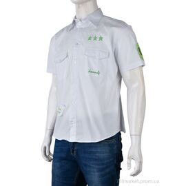 Фотография Мужская рубашка Лето DOR-1A (12527) white (12 шт. р.сетка S-L) "Obuvok" недорого оптом от прямого поставщика