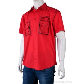 Фотография Мужская рубашка Лето DOR-2A (12527) red (12 шт. р.сетка S-L) "Obuvok" недорого оптом от прямого поставщика