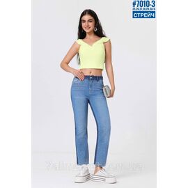 Жіночі стрейчеві двоколірні джинси зі стразами розмірний ряд 25,26,27,28,29,30 "PARTNERS"